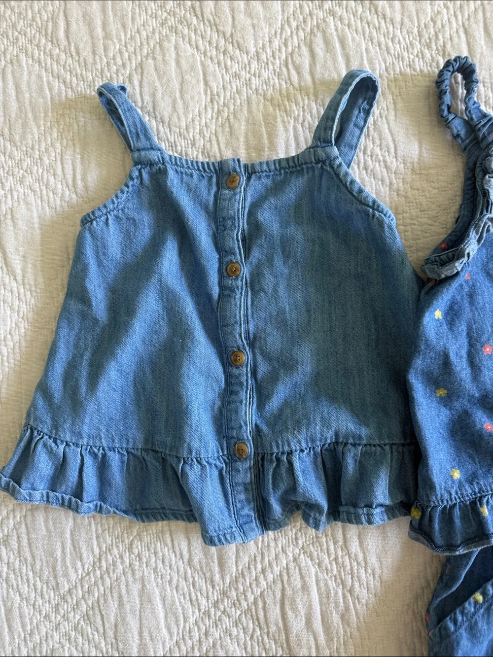 Old Navy Wonder Nation Denim Tops and Short Frill Ruffle Floral Accents 5T Lot